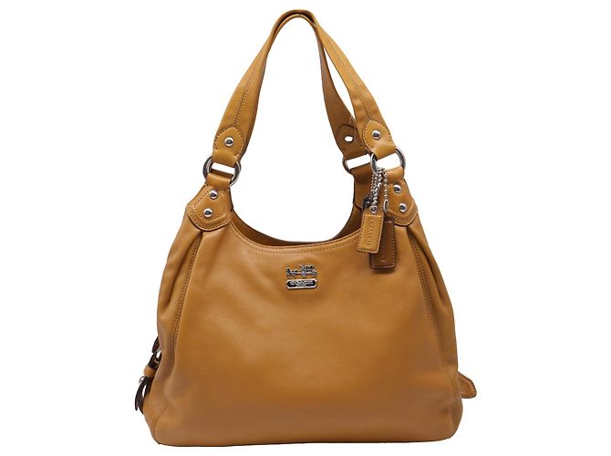 Bolsa de Ombro Coach Madison Hobo em Couro Marrom Camel