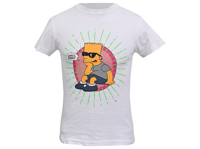 Off White Camiseta Off-White x The Simpsons "Chill, Man!" en algodón blanco