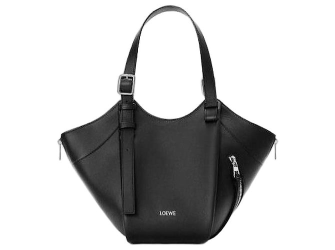 Loewe Borsa Hammock Flip in vitello classico Nero