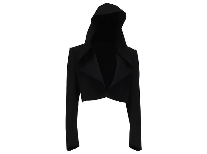 Giacca bolero con cappuccio Alaïa in viscosa nera Nero