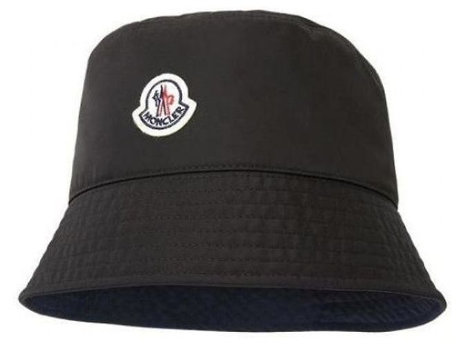Moncler Bucket Hat mit Logo-Patch Schwarz 