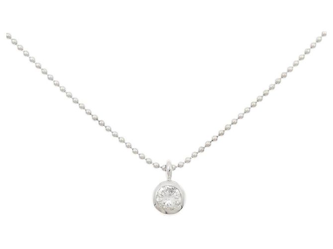 Autre Marque Colar de platina e diamantes Prata