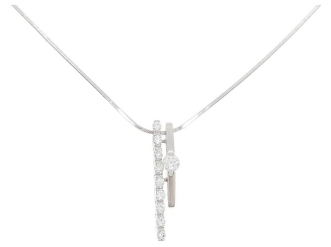 Autre Marque Collar de diamantes Pt900 Pt850 Plata
