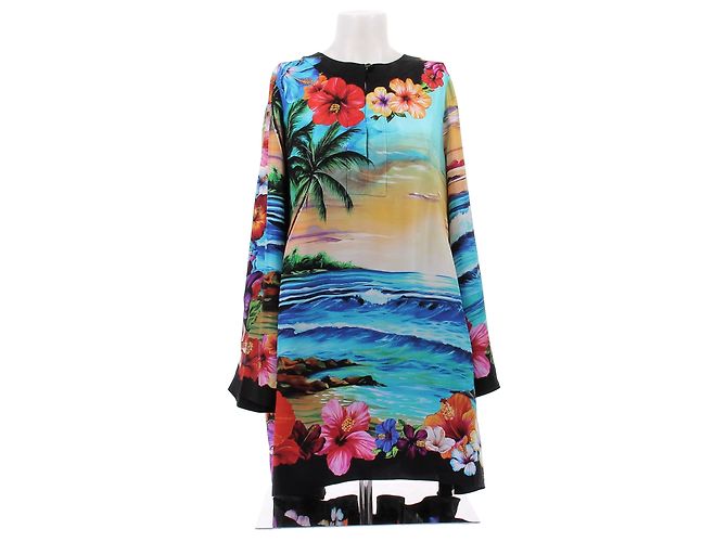 Dolce & Gabbana Caftano in seta stampato Multicolore