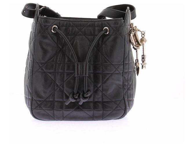 Dior Picca borsa "D-motion" a sacchetto in pelle nera Nero