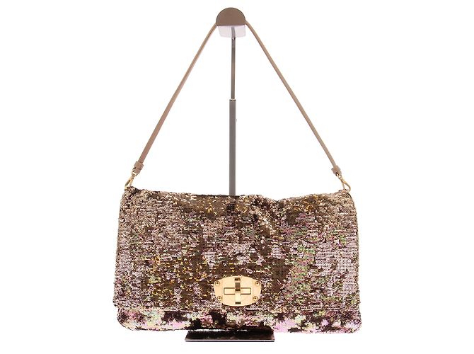 Miu Miu Sac à sequins doré