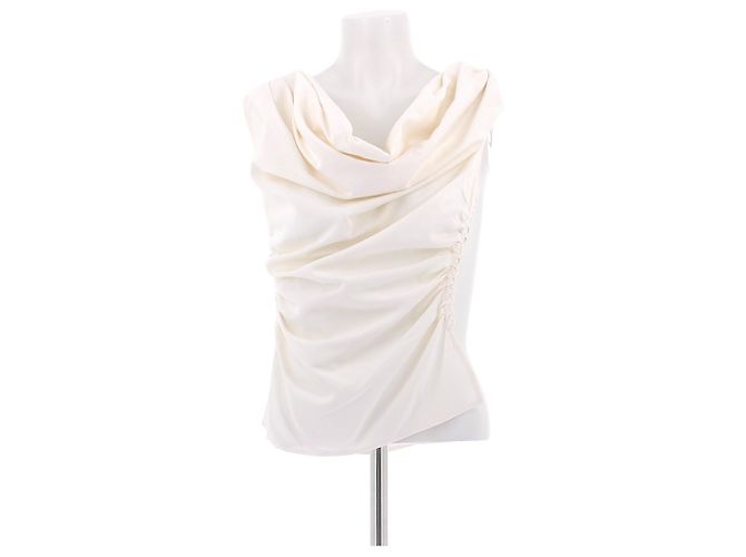 Magda Butrym Top drapeado asimétrico Blanco