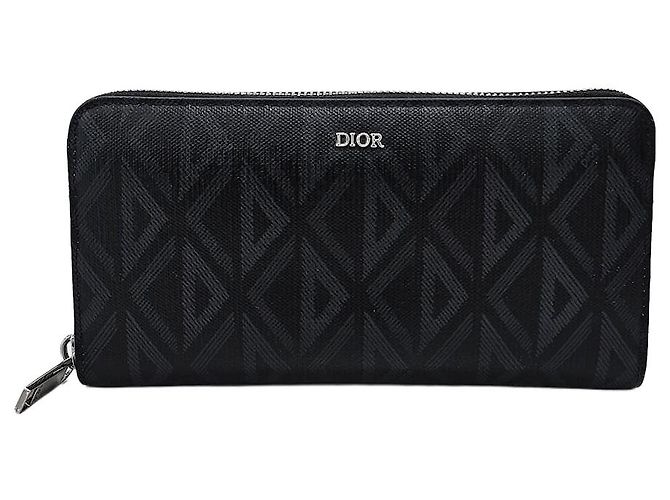 Dior Portafoglio con zip CD Diamond Black Nero