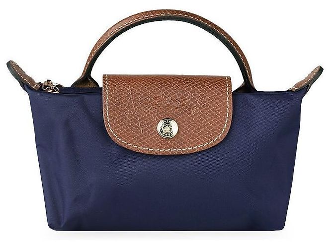 Longchamp Women Le Pliage Original Handle Pouch (Navy) Blau