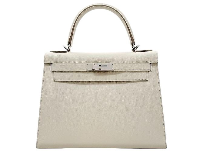 Hermès Kelly Epsom Clé 28 Blanco