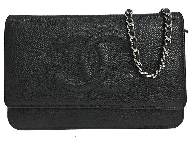Chanel Timeless Wallet on Chain Caviar Black