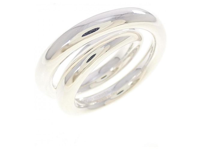 Ring Hermès Anel Faixa Vertige Hermes Prata