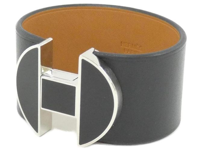 Hermès Pulsera de dijes Hermes Negro Plata
