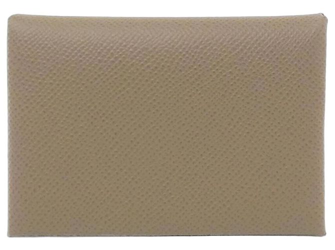 Hermès Monedero Hermes Calvi Duo en Etoupe Gray Gris pardo