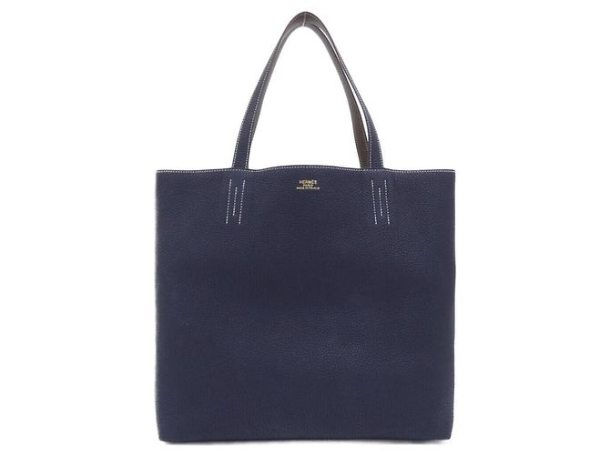 Hermès Sac à main Hermes Double Sens 45cm Bleu Taupe