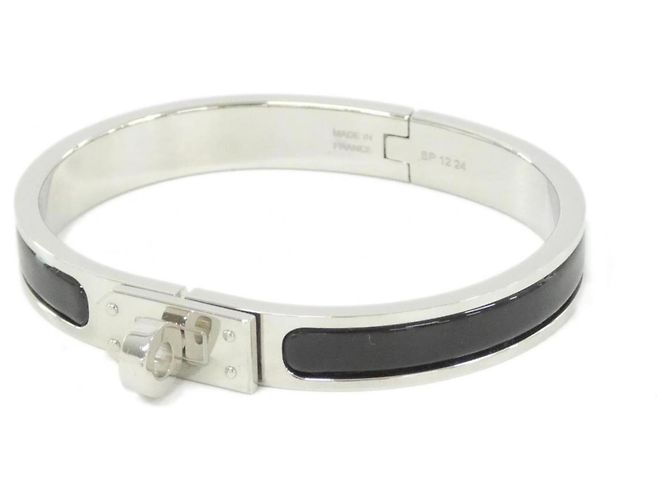 Hermès Hermes Mini Click Kelly PM Charm Armband Schwarz Silber 