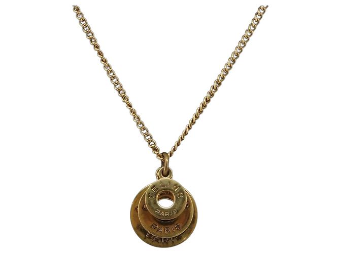 16 Céline Collana CELINE Metallo Oro Auth bs36760 D'oro 