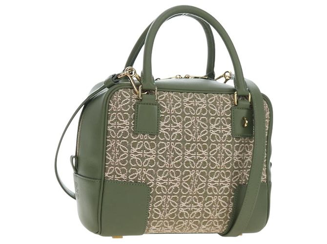 Bolsa de mão LOEWE Amazona 19 Canvas 2way Beige Gold Auth 196053SAM Bege Dourado