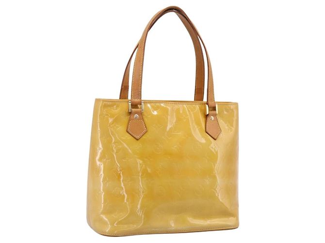 Sac à main LOUIS VUITTON Monogram Vernis Houston Beige M91004 LV Auth BA14836