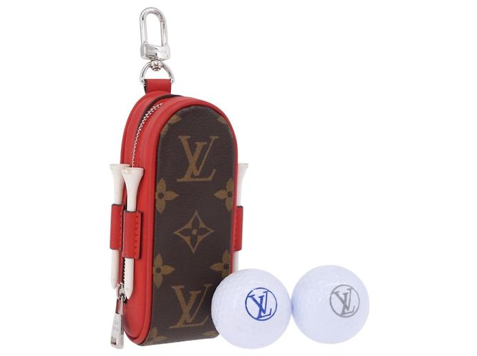 LOUIS VUITTON Monogram Set Golf Andrews Custodia per palline da golf Rossa GI0297 Auth bs36446 Rosso Monogramma