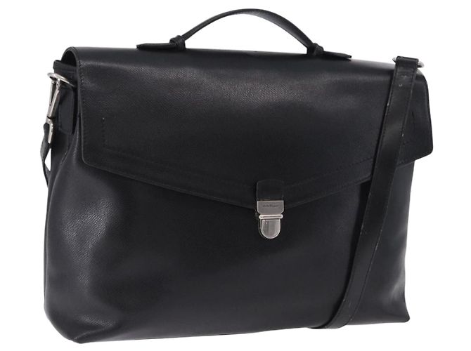 Borsa Boston Salvatore Ferragamo in pelle 2way Nera Argento Auth bs36559 Nero