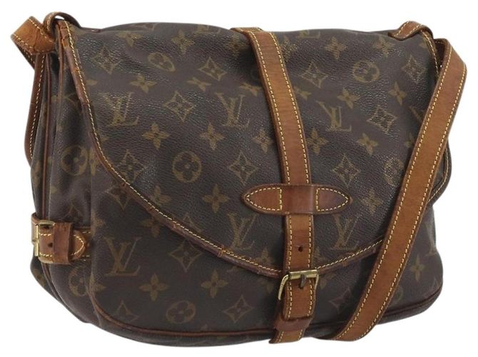 LOUIS VUITTON Bolsa de Ombro Monogram Saumur 30 M42256 LV Auth gh2324