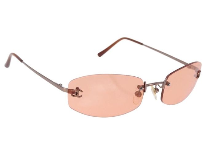 CHANEL Sunglasses COCO Mark Brown CC Auth 195920V