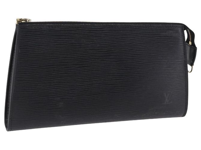 LOUIS VUITTON Epi Pochette Accessoires Accessory Pouch Black M52982 Auth 195038