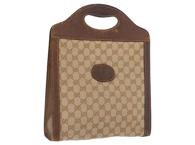 Bolso GUCCI GG Canvas Beige Auth 196557