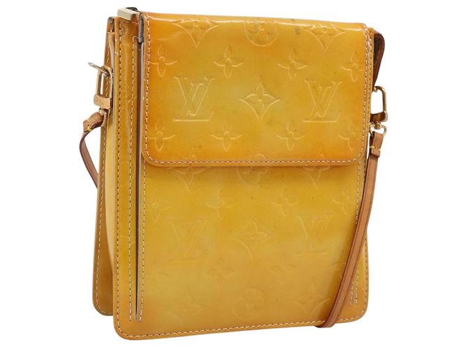 LOUIS VUITTON Monogram Vernis Motto Accessory Pouch Gris M91030 LV Auth BA14981 Grey