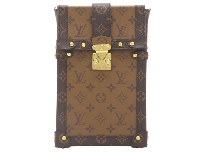 Borsa a tracolla Louis Vuitton Monogram Reverse Pochette Trunk Verticale Marrone