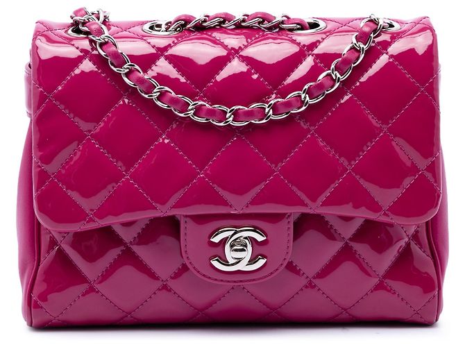 Pink Chanel Medium CC gesteppte Lackleder Schultertasche mit Doppelcompartment