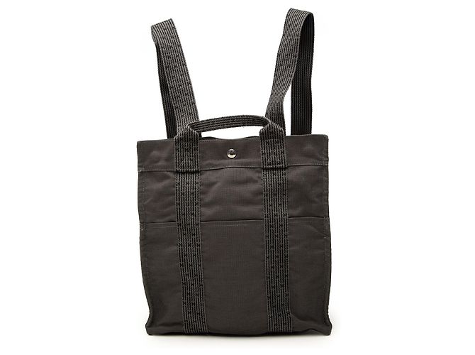 Hermès Herline Rucksack MM aus Canvas Grau
