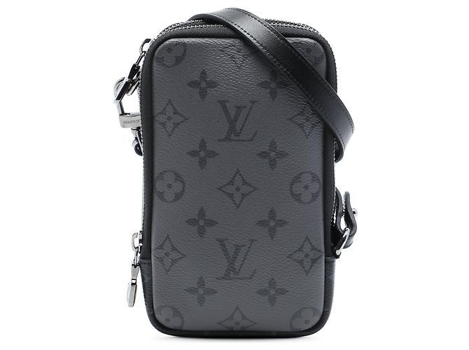 Bolso bandolera doble funda para teléfono Louis Vuitton Monogram Eclipse Reverse Negro