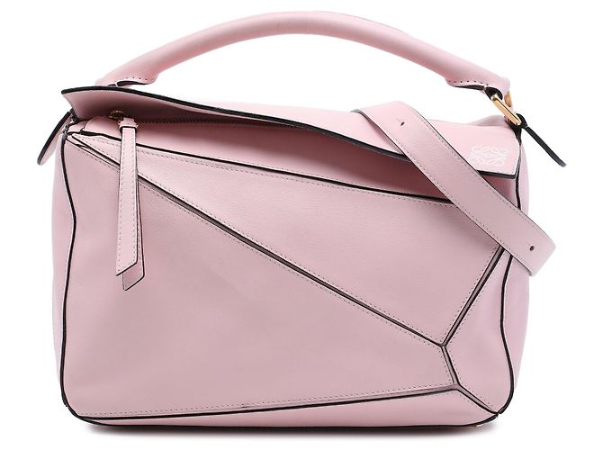 Bolsa Puzzle Medium em pele de vitelo rosa LOEWE