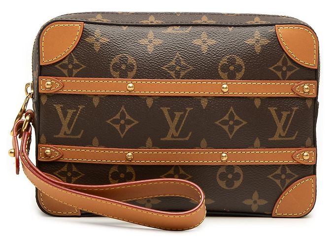 Borsa Clutch Soft Trunk Monogram Louis Vuitton Marrone