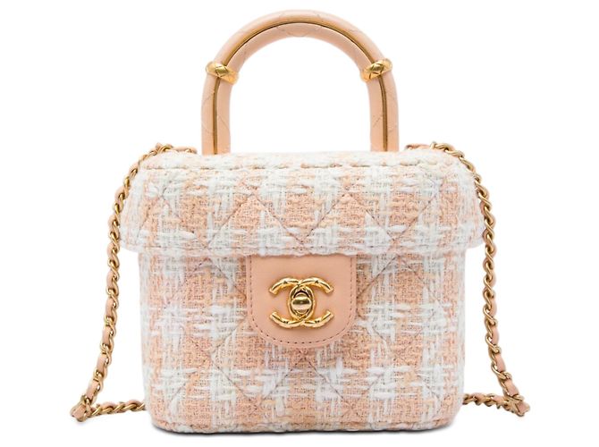 Bolsa Chanel Mini Tweed Crush Top Handle Bege
