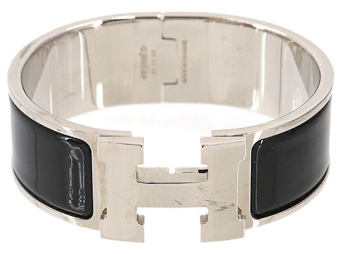 Hermès Hermes Clic Clac H Bangle Black Silvery