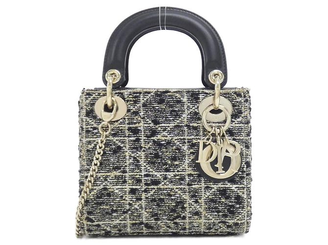 Christian Dior Lady Mini Handtasche Schwarz Weiß