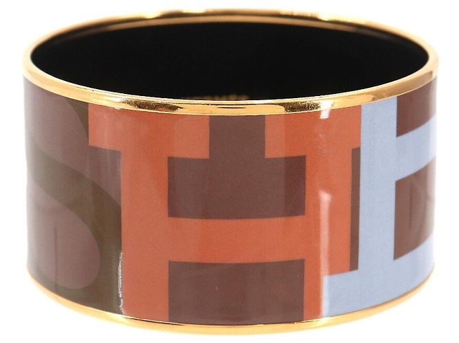 Hermès Hermes Email TGM Bangle Bracelet Brown Golden