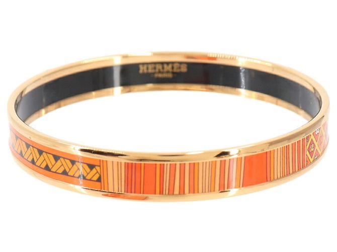 Hermès Hermes Email PM Bangle Bracelet Golden Orange 