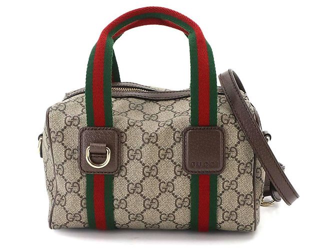 Borsa a mano 2-way Mini Gucci Ophidia Marrone Beige