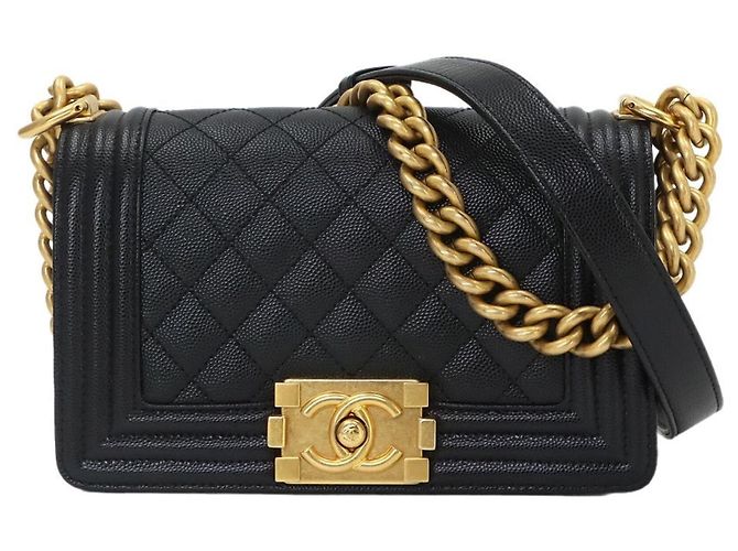 Borsa a tracolla Chanel Boy Small con catena Nero