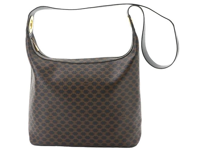 Céline Bolsa Celine Macadam Marrom Preto