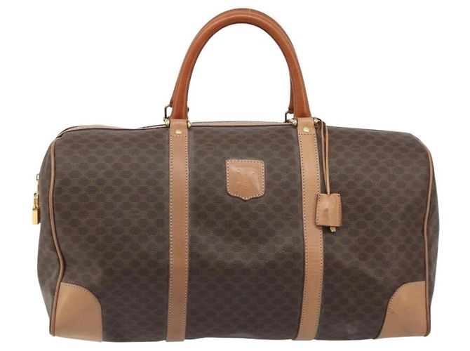 Céline Celine Vintage Duffle Macadam Coated Canvas Large Marrone