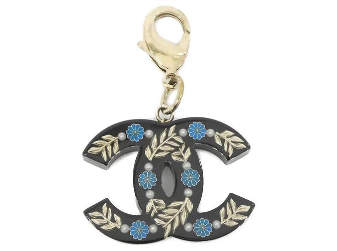 Portachiavi Chanel Perle Nero Blu Bianco