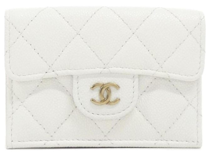 Cartera tri-fold Chanel Timeless Classic Line AP0230 Blanco