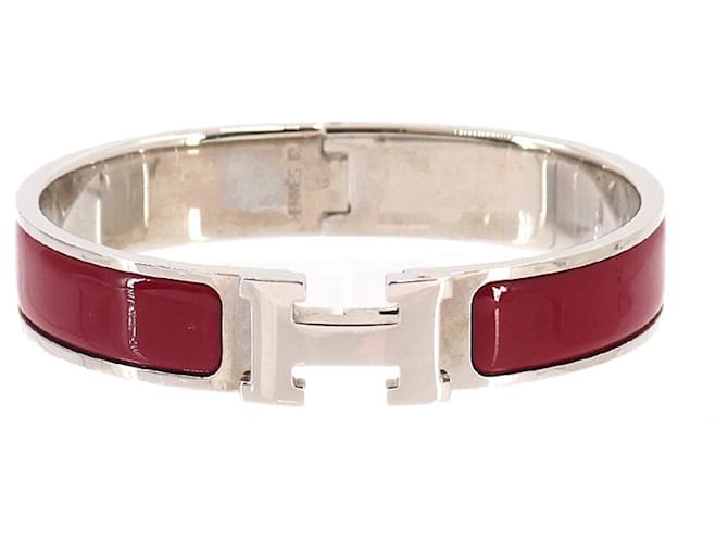 Bracciale Hermès Clic H PM in rosso e argento 