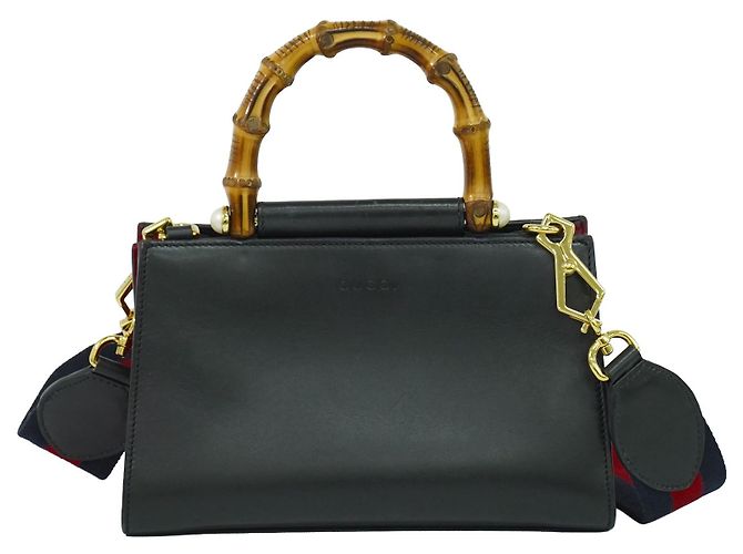 Gucci Nymphaea Top Handle Leather Small Noir
