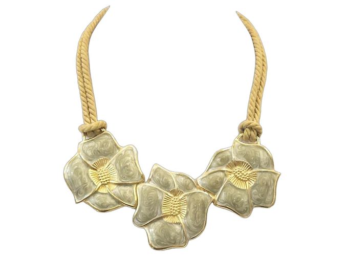 Autre Marque Collar Monet "Garland" Beige Dorado Verde